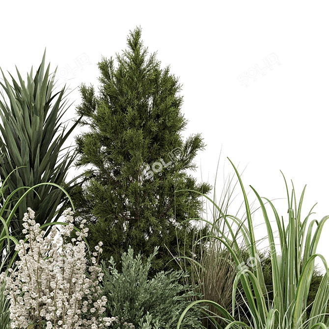 Bush Set 1027: Outdoor Plants 3D model image 5