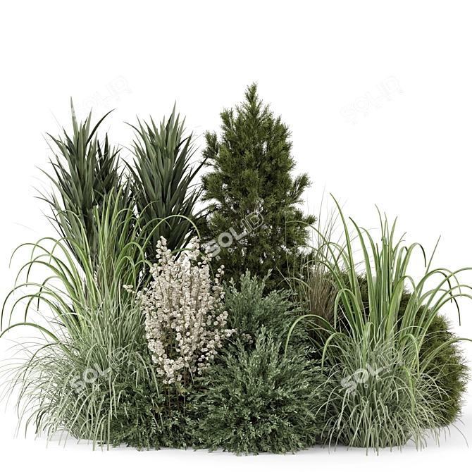 Bush Set 1027: Outdoor Plants 3D model image 6