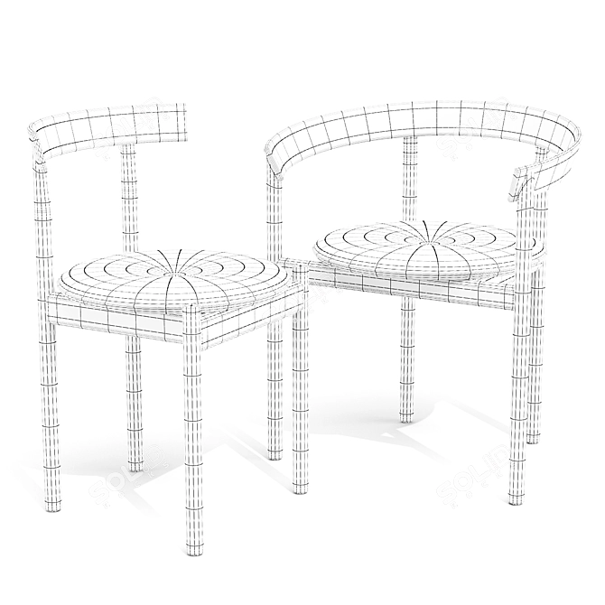 Herman Miller Comma Dining Chairs 3D model image 10