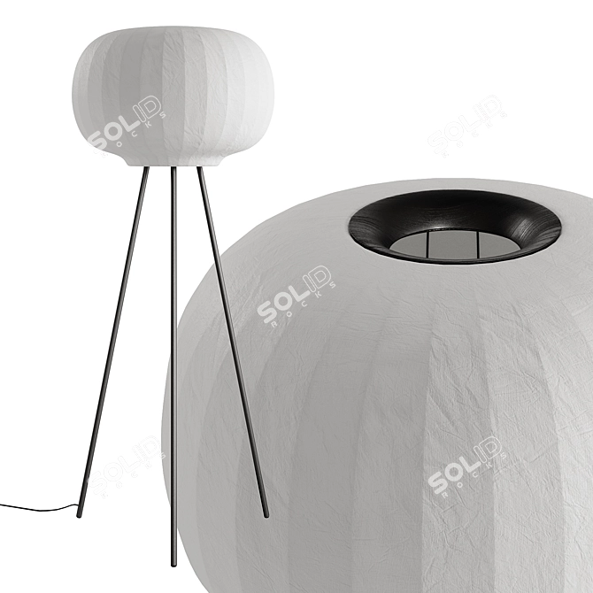 Modern Paper Floor Lamp FBX 3D model image 4