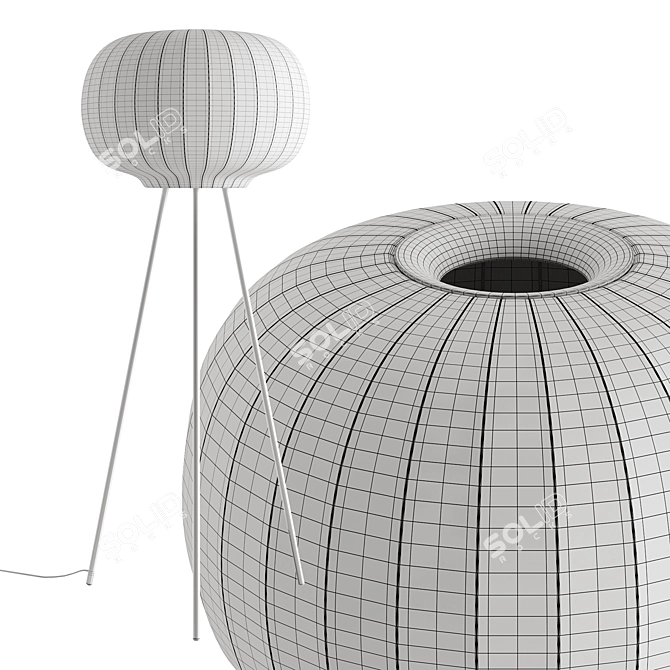 Modern Paper Floor Lamp FBX 3D model image 5