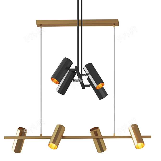 Modern 4-Light Pendant Collection 3D model image 1