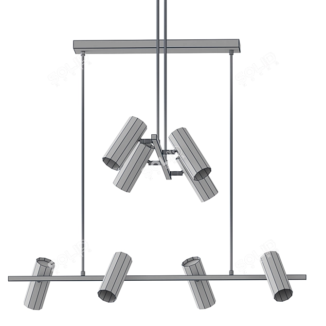 Modern 4-Light Pendant Collection 3D model image 2