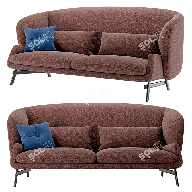 Elegant Coquille Shell Inspired Sofa 3D model image 1