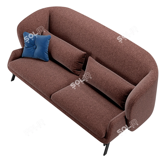 Elegant Coquille Shell Inspired Sofa 3D model image 2