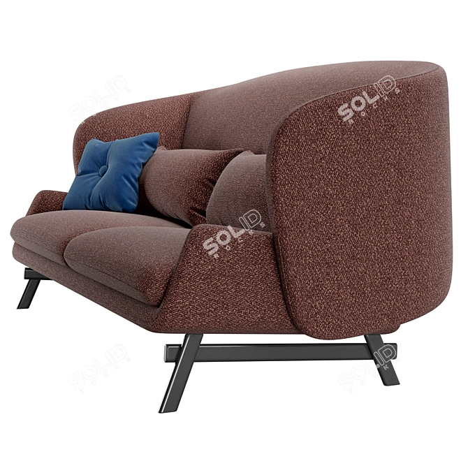 Elegant Coquille Shell Inspired Sofa 3D model image 3