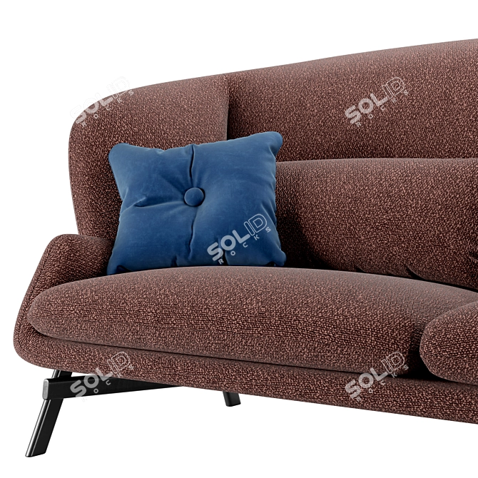 Elegant Coquille Shell Inspired Sofa 3D model image 5