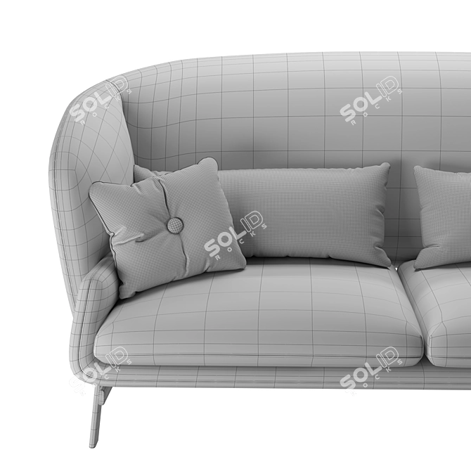 Elegant Coquille Shell Inspired Sofa 3D model image 6