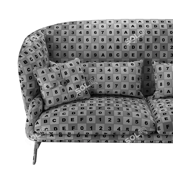 Elegant Coquille Shell Inspired Sofa 3D model image 7
