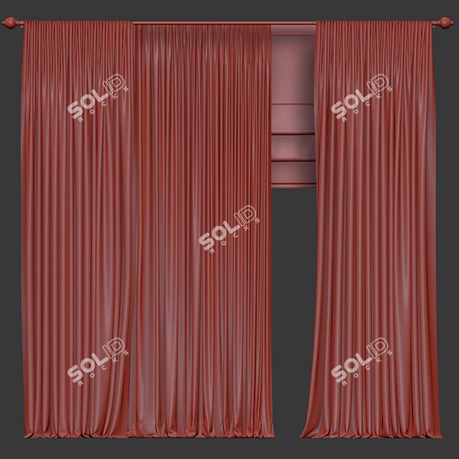 Retopologized Curtain Design 3D model image 4