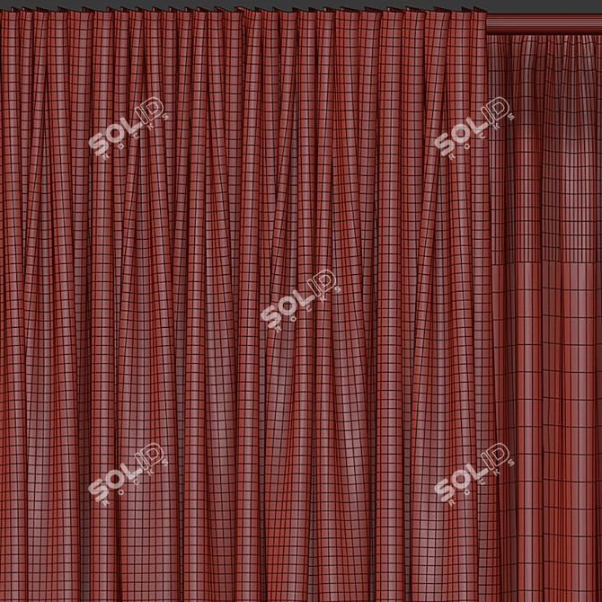 Retopologized Curtain Design 3D model image 5