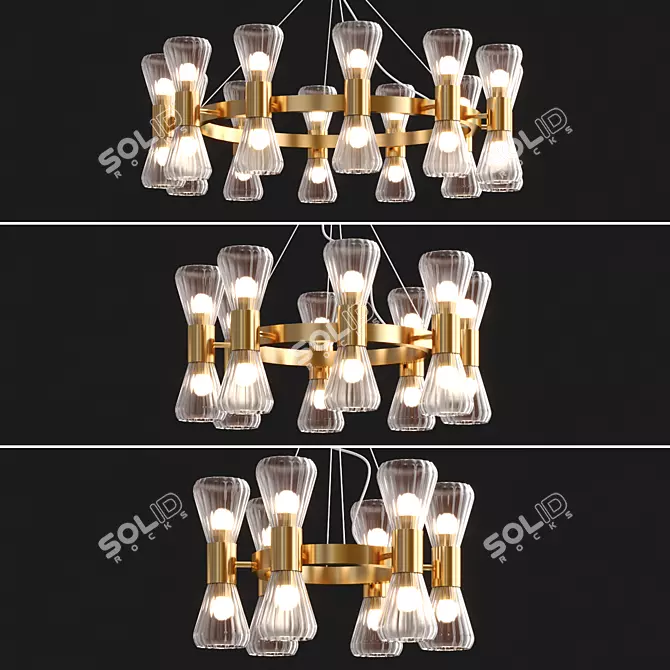 Elegant ST Luce DIORI Chandelier 3D model image 2