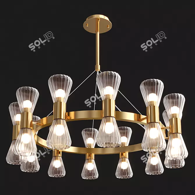 Elegant ST Luce DIORI Chandelier 3D model image 3