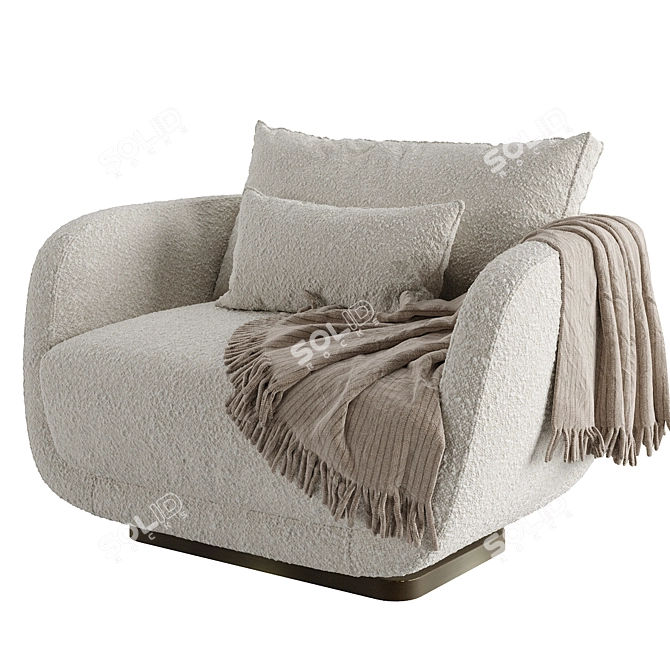 Sleek Modern Lounge Chair 3D model image 2