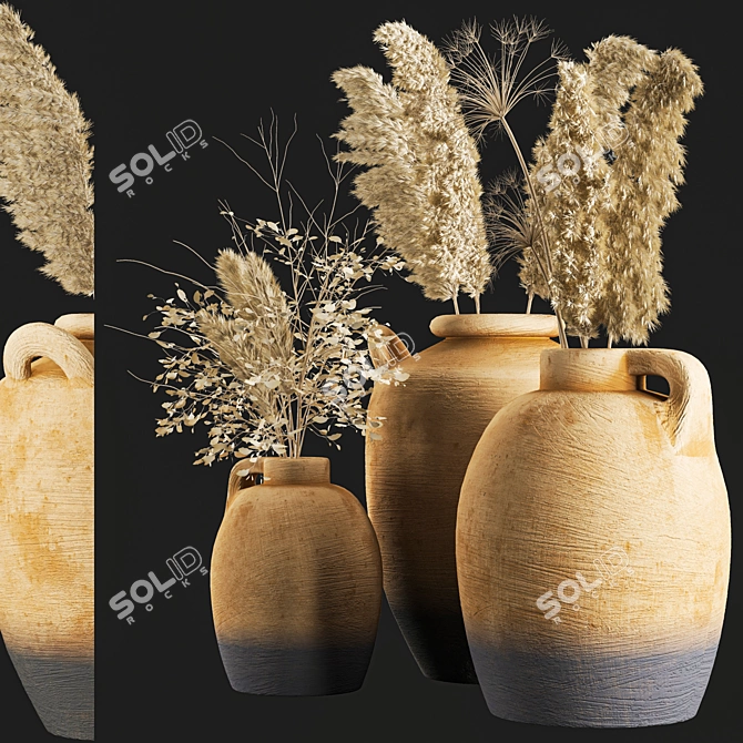 Three Vase Indoor Bouquet 3D model image 2