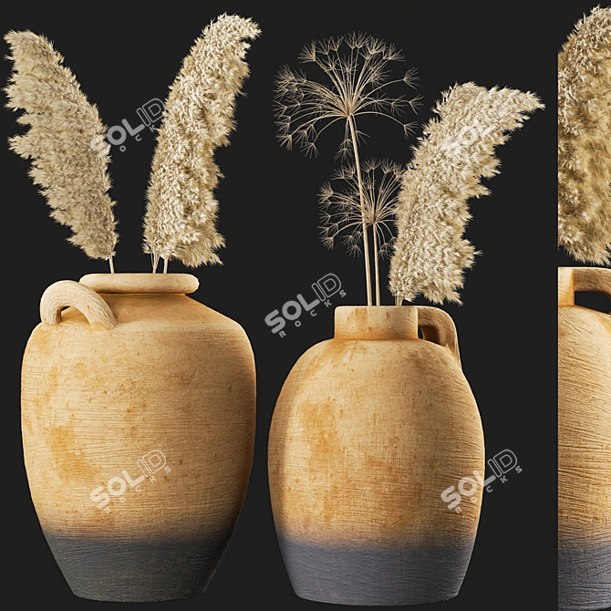 Three Vase Indoor Bouquet 3D model image 3