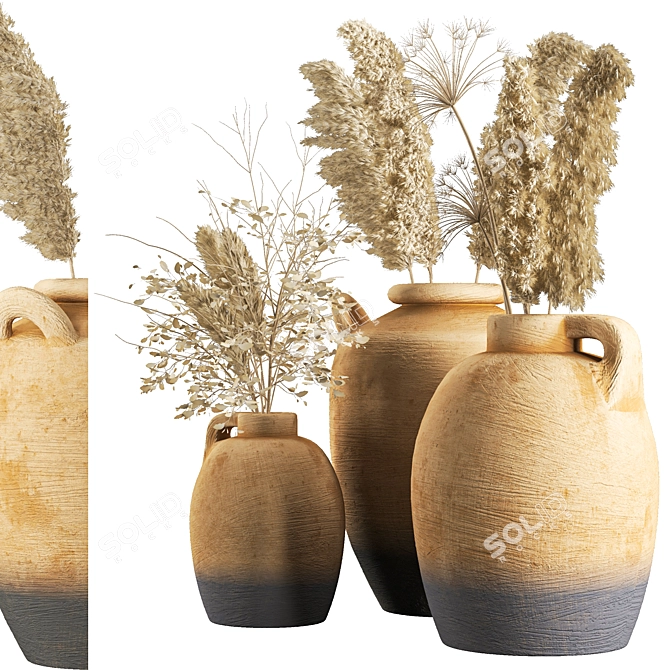 Three Vase Indoor Bouquet 3D model image 7