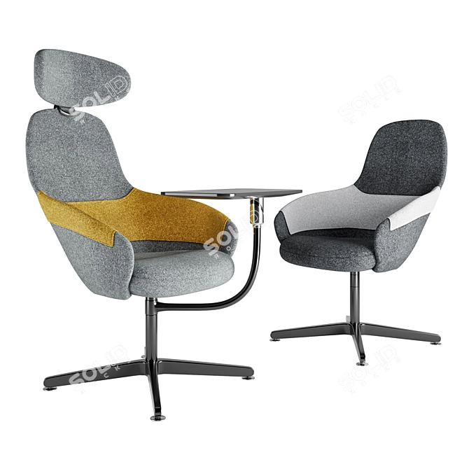 Modern Ergonomic Lounge Chair with 3D Design 3D model image 1