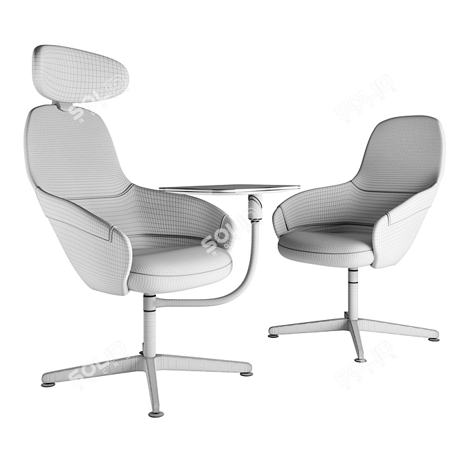 Modern Ergonomic Lounge Chair with 3D Design 3D model image 6