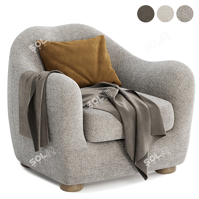 Elegant Bacio Lounge Chair 3D model image 1