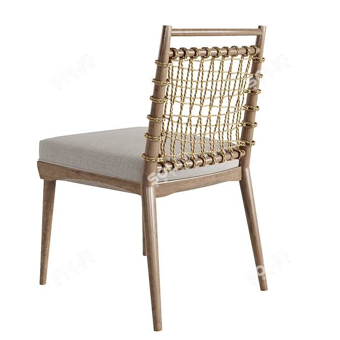 Modern Palecek Pratt Side Chair 3D model image 2