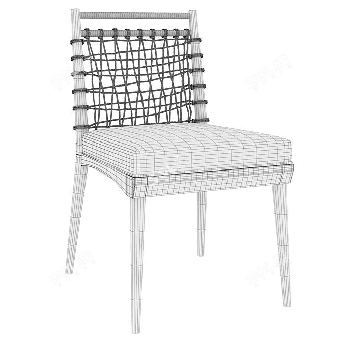 Modern Palecek Pratt Side Chair 3D model image 5