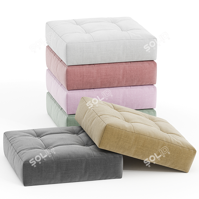 Cozy Floor Cushion Pillow Set 3D model image 1