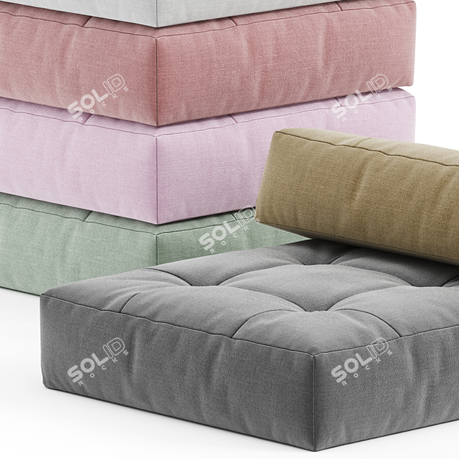 Cozy Floor Cushion Pillow Set 3D model image 2