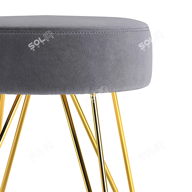 Elegant Velvet Upholstered Stool 3D model image 2