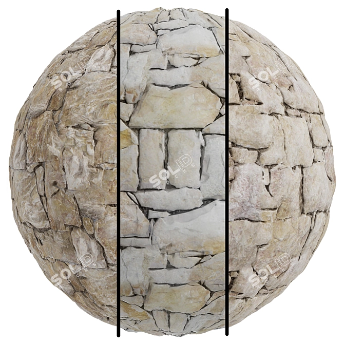 Pietra Naturale Facade Stone Texture 3D model image 1