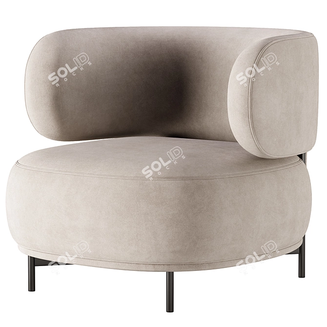 Modern AKIKO Lounge Armchair Design 3D model image 2