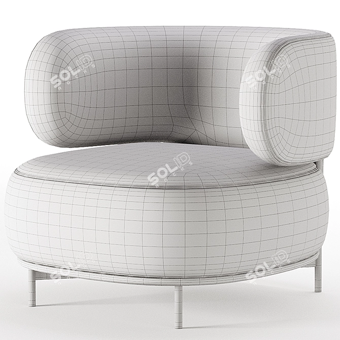 Modern AKIKO Lounge Armchair Design 3D model image 3