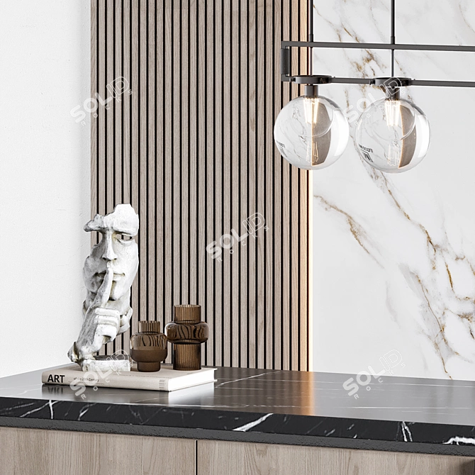 Modern 3D Reception Desk Model 3D model image 3