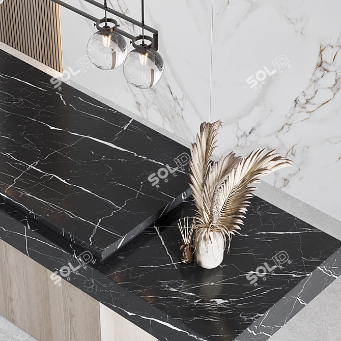 Modern 3D Reception Desk Model 3D model image 4