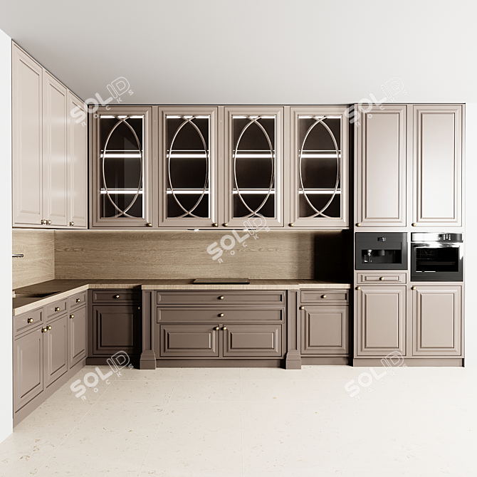 Modern Kitchen Modular Set 3D model image 1