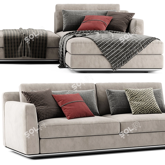 Modern Horm Ellington Sectional Chaise 3D model image 4