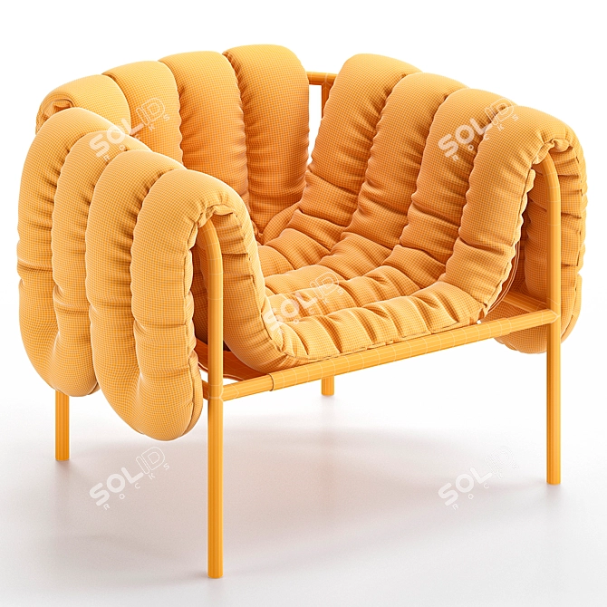 Modern Puffy Lounge Chair 3D model image 3