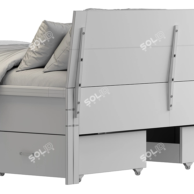 Lyngby Stained Bed Frame 3D model image 7