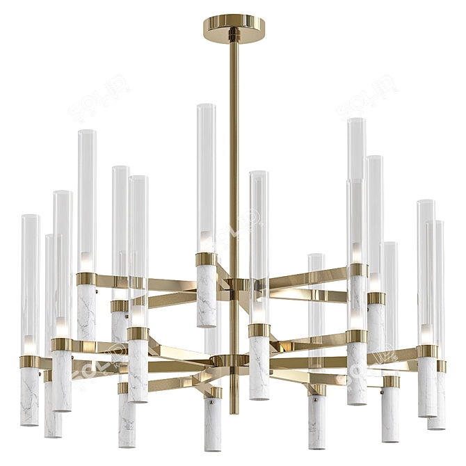 Luxury Carrara Marble Chandelier Home 3D model image 1