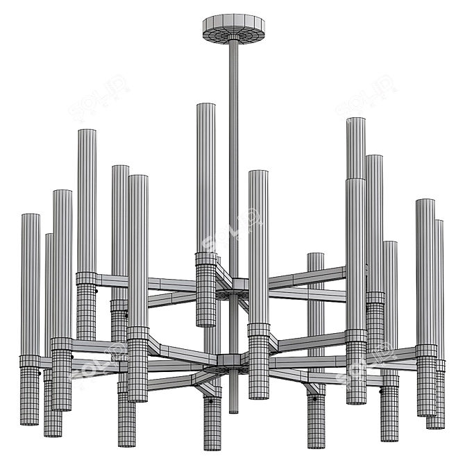 Luxury Carrara Marble Chandelier Home 3D model image 2