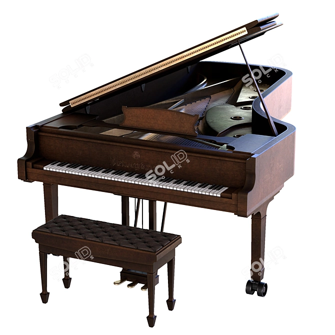 Steinway Antique Piano 2015 Vray 3D model image 4