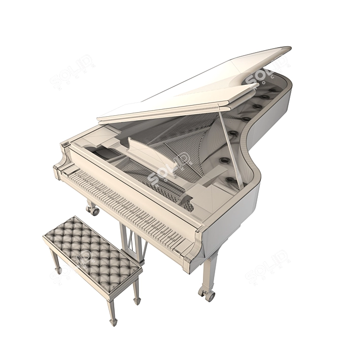 Steinway Antique Piano 2015 Vray 3D model image 7