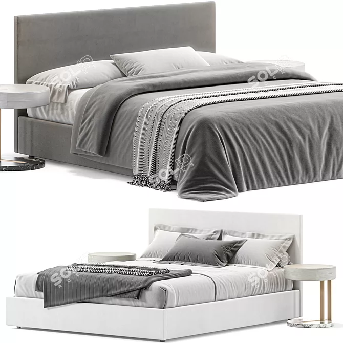 Luxury Bed S8 Evita 3D 3D model image 2