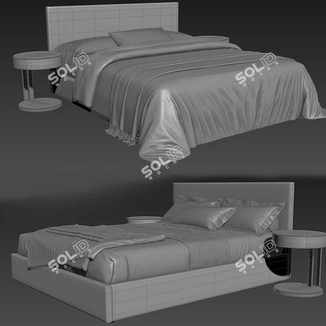 Luxury Bed S8 Evita 3D 3D model image 5