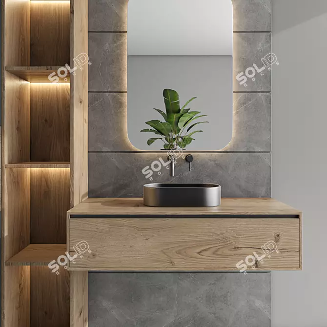 Versatile Bathroom Furniture Set 70 3D model image 2