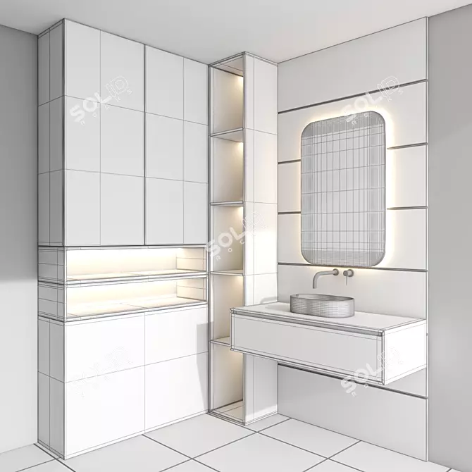Versatile Bathroom Furniture Set 70 3D model image 5
