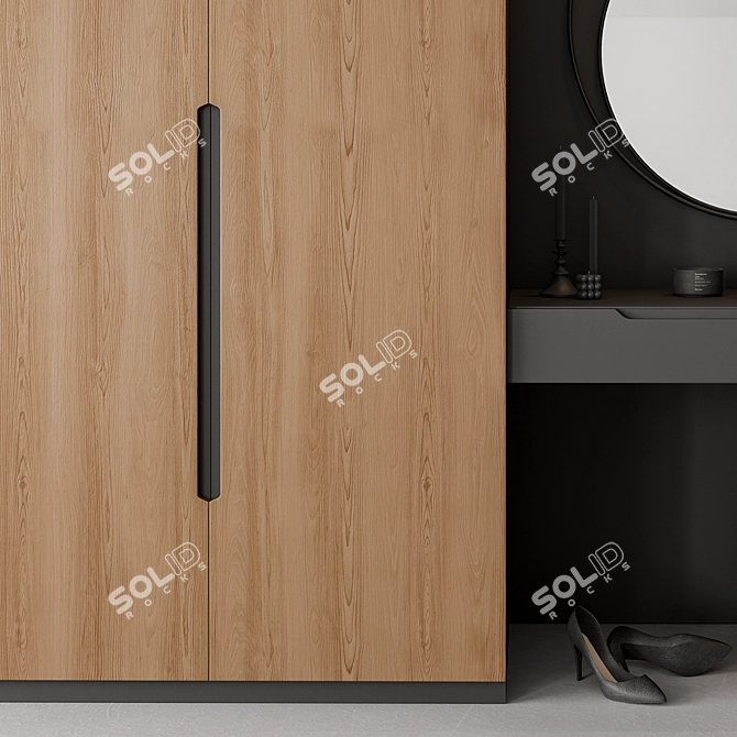 Modern Black Wood Entryway 3D model image 3