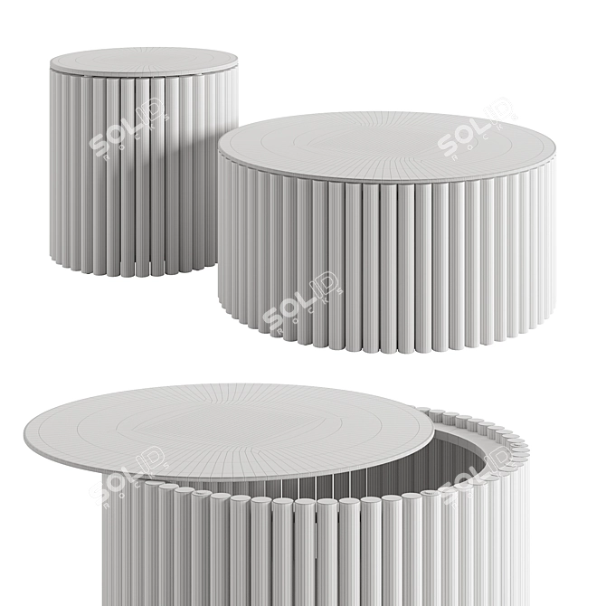 Modern Elegant Coffee Tables Set 3D model image 3