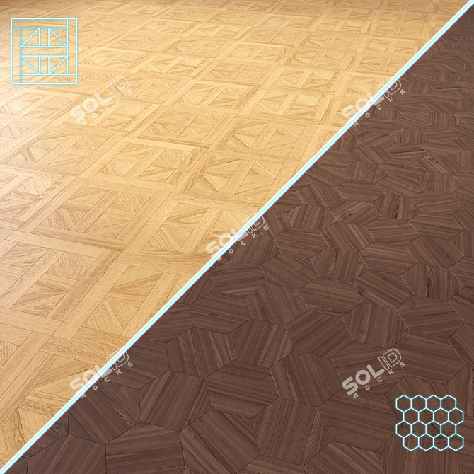 Wooden Floor 3D Model Set 3D model image 1