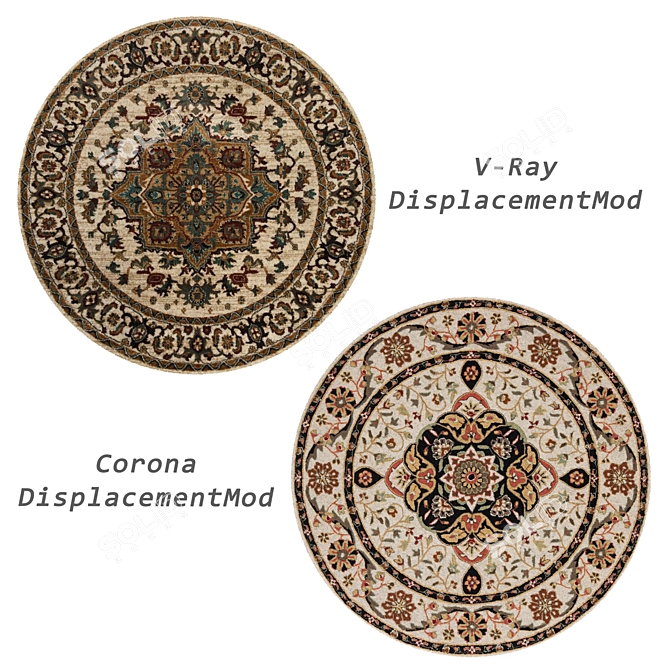 Round Rug Set with Variants 3D model image 3